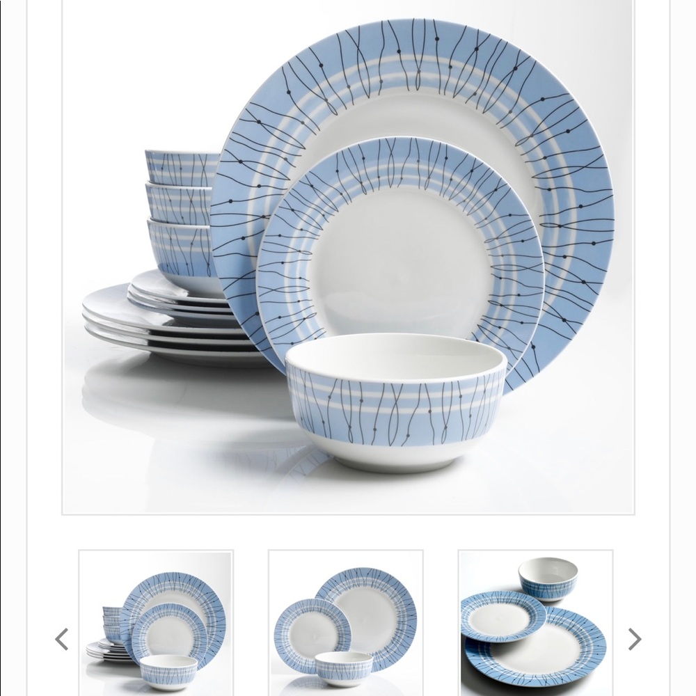 Gibson Home Classic Blue 12 Piece Dinnerware Set,